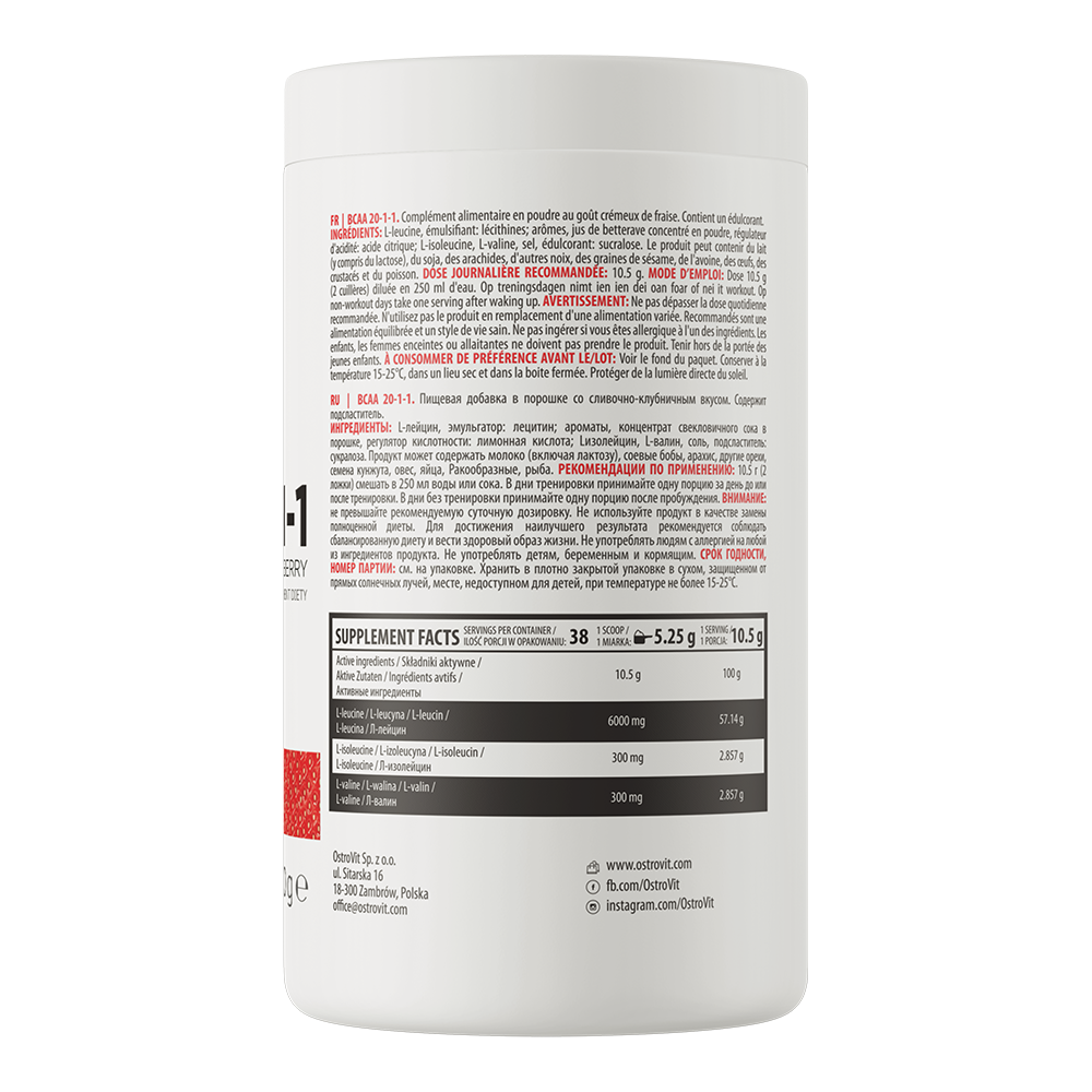 OstroVit BCAA 20-1-1 400 g вершкова полуниця