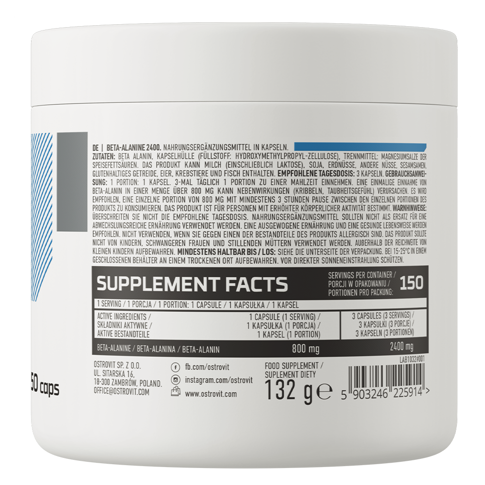 OstroVit Beta-Alanine 2400 mg 150 caps