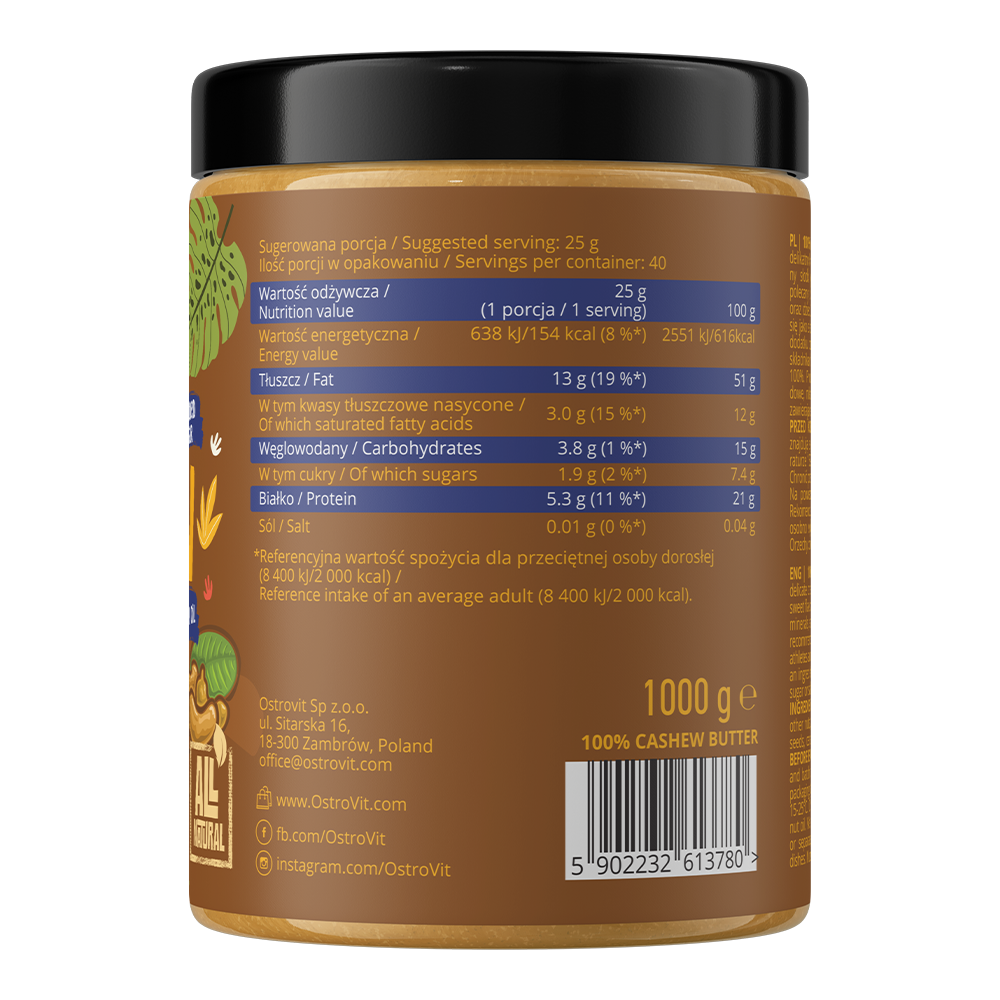 OstroVit Cashew Butter 100% 1000 g