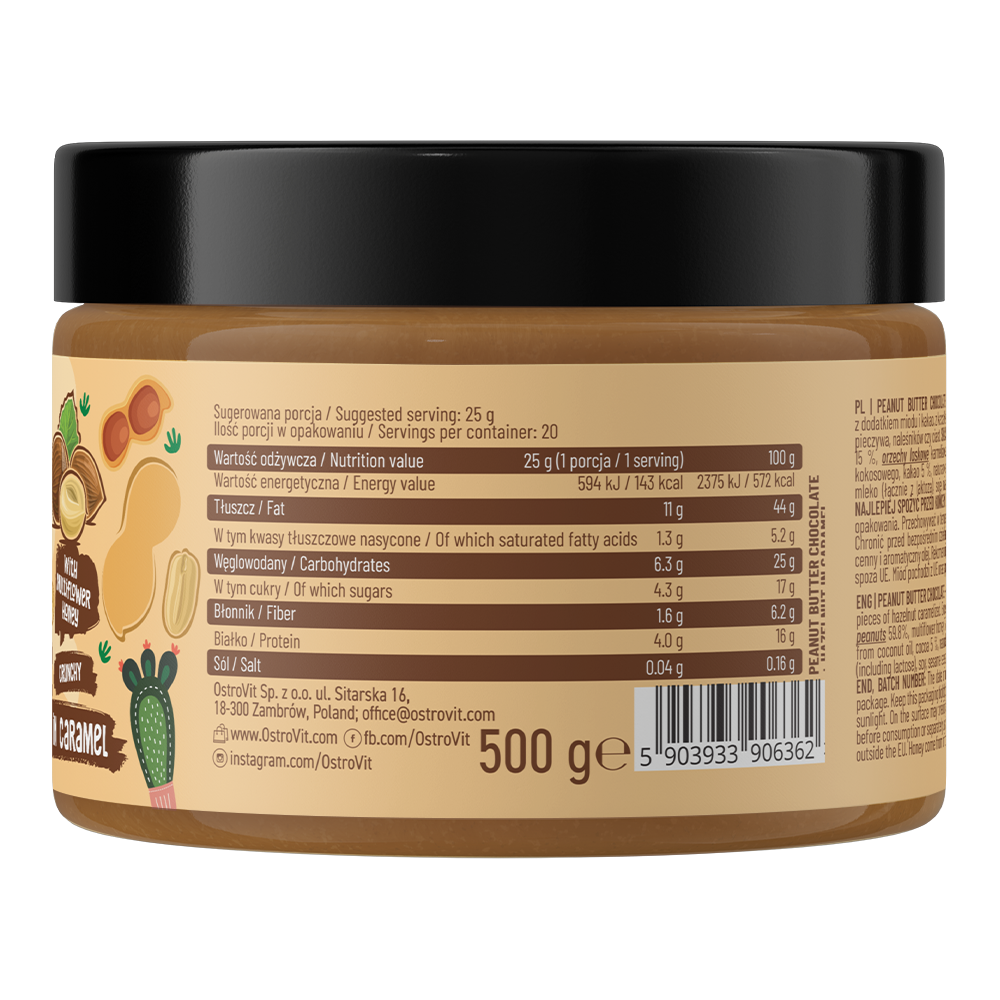 OstroVit Peanut Butter Chocolate + Caramelized Hazelnuts 500 g