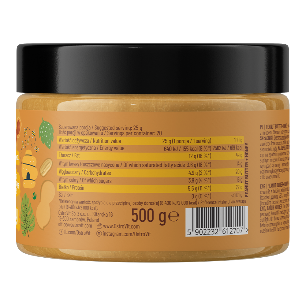 OstroVit Peanut Butter + Honey 500 g