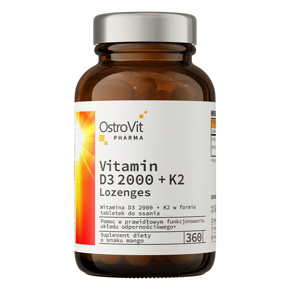 OstroVit Pharma Vitamin D3 2000 IU + K2 lozenges 360 tabs манго