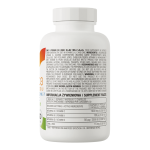OstroVit Vitamin D3 2000 IU + K2 MK-7 + C + Zinc 60 caps