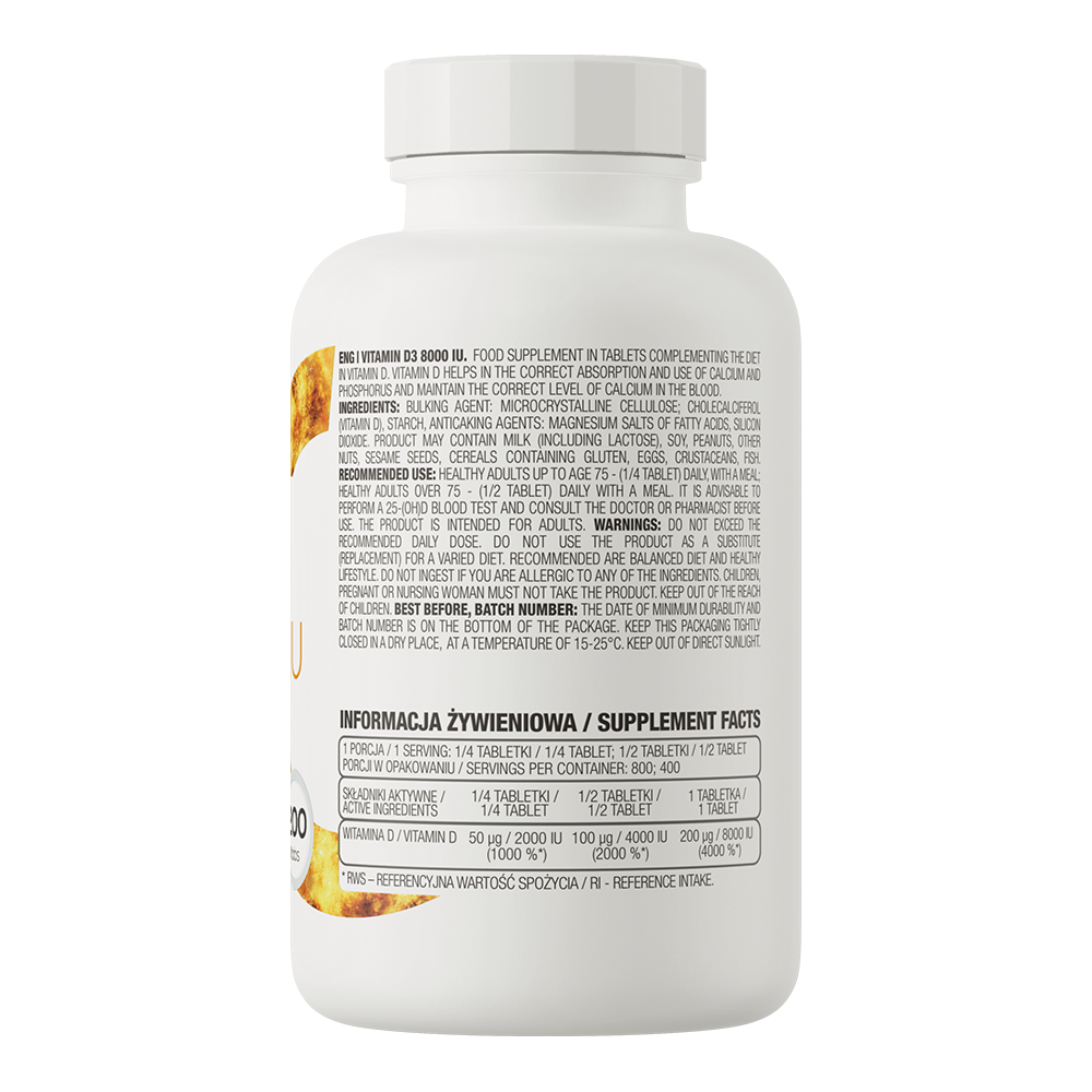 OstroVit Vitamin D3 8000 IU 200 tabs