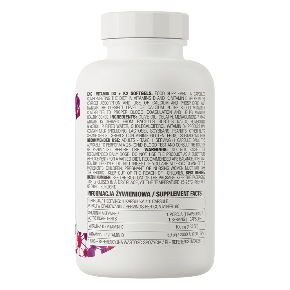 OstroVit Vitamin D3 + K2 90 softgel caps